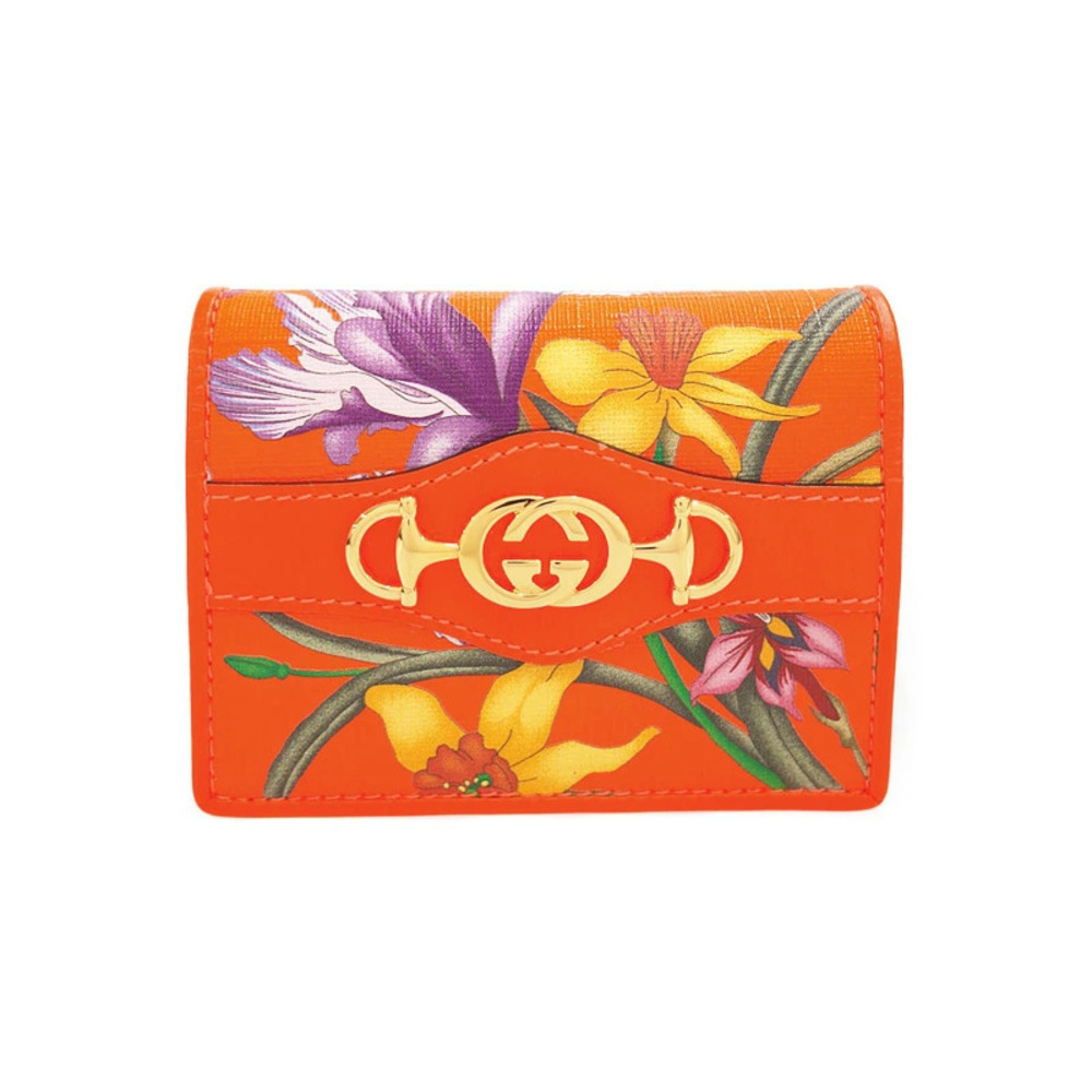 Gucci Floral Compact Wallet Bi fold Short